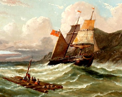 Raft and Sailing Ship